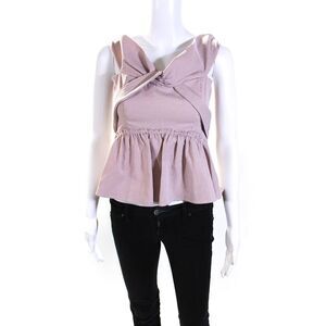 Ale By Alessandra Womens Red Checker Off Shoulder Zip Back Blouse Top Size S